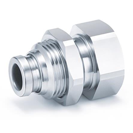 SMC Konektor Bulkhead, řada: KQB2, Nerezová ocel, Zásuvný 6mm G 1/4 G