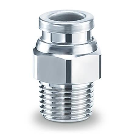 SMC Pneumatický přímý adaptér s vněj. závitem, řada: KQB2, Nerezová ocel, Zásuvný 12mm, Vnější R 1/4" R