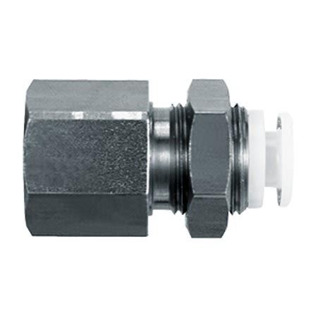 SMC Konektor Bulkhead, řada: KGE, Nerezová ocel, Zásuvný 6mm Rc 1/4"