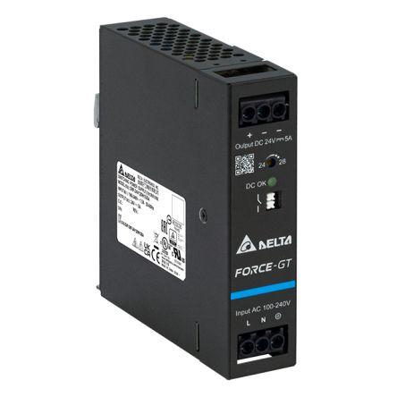 Delta Electronics Napájecí zdroj na lištu DIN DRF-120W, počet výstupů: 1 Spínaný režim 264V ac 5 A St. 24V dc DC 120 W