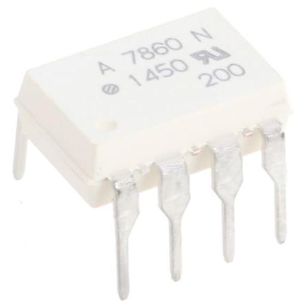 Broadcom Optočlen, řada: HCPL-786, počet kolíků: 8 kolíkový, počet kanálů: 4 vstup DC Průchozí otvor DIP