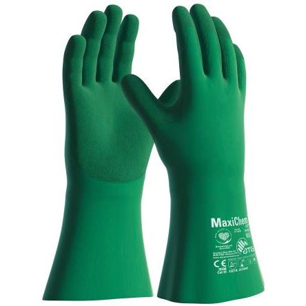 ATG Pracovní rukavice Zelená EN ISO 374-5:2016, EN 388:2016 + A1:2018, EN ISO 374-1:2016 + A1:2018/Type A Nylon, Spandex