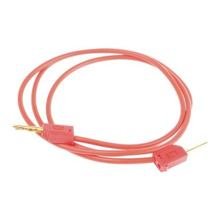 Staubli Zkušební kabel s konektorem, Červená 10A, délka kabelů: 600 mm, 30 V ac, 60V dc, Polyvinylchlorid