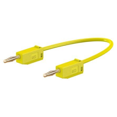 Staubli Zkušební kabel s konektorem, Žlutá 10A, délka kabelů: 300 mm, 30 V ac, 60V dc, Polyvinylchlorid, úroveň