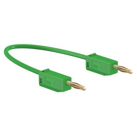 Staubli Zkušební kabel s konektorem, Zelená 10A, délka kabelů: 500 mm, 30 V ac, 60V dc, Polyvinylchlorid, úroveň