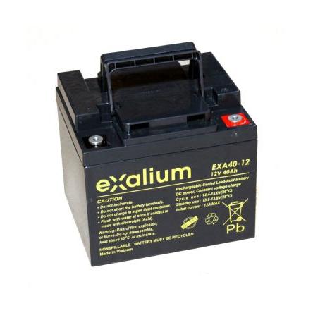 Olověná baterie EXALIUM (EXA40-12FR) M6 vložka s koncovkou Plovoucí konstrukce Ryzí olovo 40 Ah Žáruvzdorné Exalium 12 V