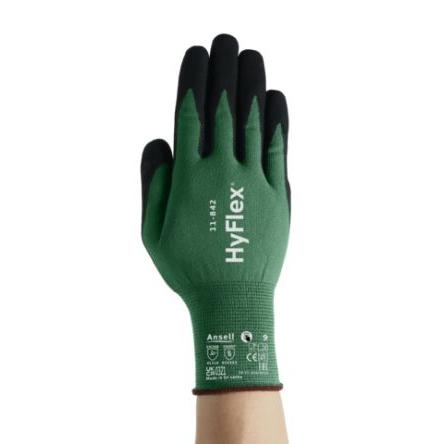 Ansell Pracovní rukavice Zelená CE, EcoVadis Nylon 4 1 3 Nitrilová pěna Ne Ne 12 HyFlex 11-842