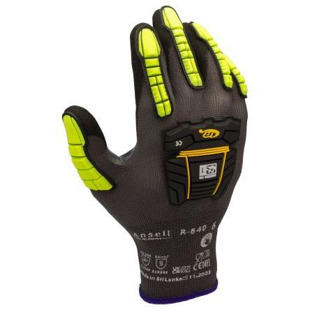 Ansell Pracovní rukavice Černá, Zelená CE, EcoVadis Nylon, Spandex 4 1 3 Nitril Ne Ne 6 RINGERS R840