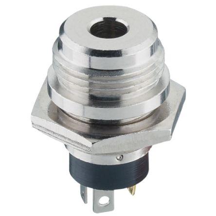 Lumberg Zásuvka jack, Přední montáž, Konektor jack Vnější, 3.5 mm 3 1A barva Černá, orientace těla: Svislé, materiál