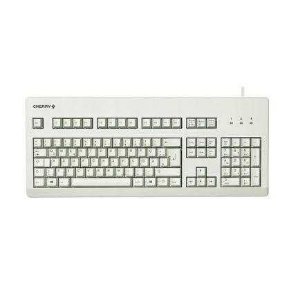 Klávesnice, model: CHERRY G80-3000, Kabelový, Světle šedá, USB Standardní QWERTY (Velká Británie) x 1.73 in x 7.68in