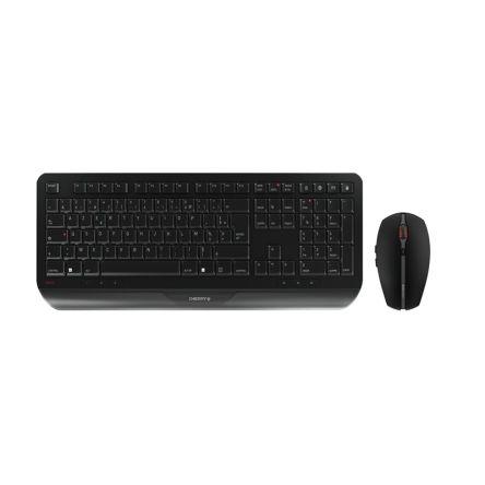 Sada klávesnice a myši, model: CHERRY GENTIX DESKTOP, Černá Bezdrátové AZERTY (Francie) Ergonomický Cherry