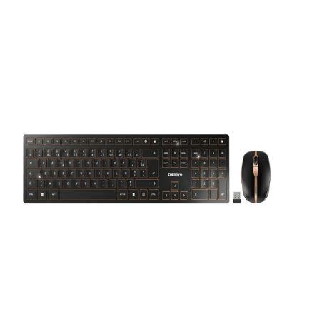 Sada klávesnice a myši, model: DW 9100 SLIM, Černá Bezdrátové AZERTY (Francie) Ergonomický, Bezdrátové připojení 2,4