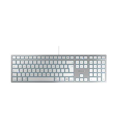 Klávesnice, model: JK-16, Kabelový, Bílá, Stříbrná, USB Mac QWERTY (Velká Británie) normální klávesy 104 x 15 mm x 130mm