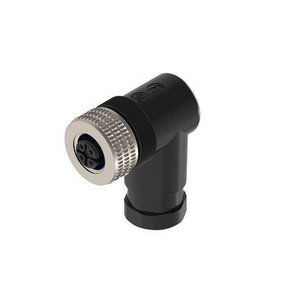 Hirschmann Kulatý konektor, řada: ELWIKA, počet kontaktů: 5, velikost: M12, 50V ac, orientace těla: Úhlový, IP67, IP65