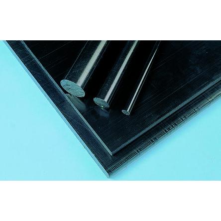 RS PRO Acetalová tyč Černá, délka: 1 m x 25 mm v prům.