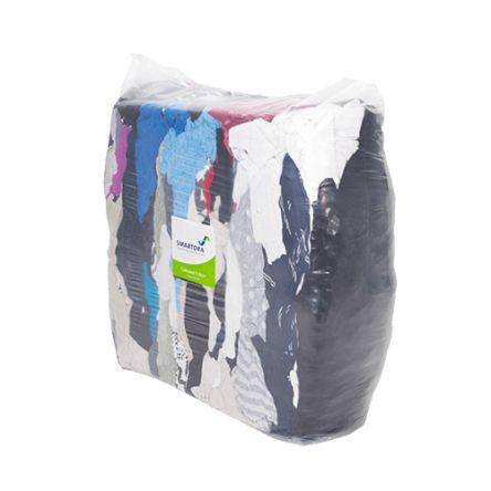 Smartora Utěrka, T-Shirt Rags 10Kg, Barevný Bavlna, Univerzální použití Suché Sáček, počet ubrousků: 10 V balení