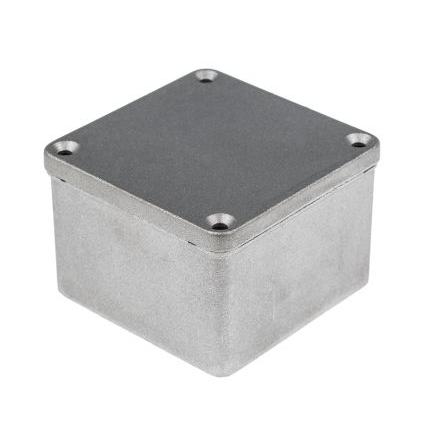 RS PRO Pouzdro, řada: RS PRO IP65 Nestíněný barva Šedá barva Šedá Odlévaný hliník 87 mm 61 mm 87 mm Neopren