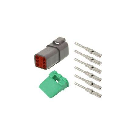 TE Connectivity Automobilový konektor, počet kontaktů: 6, Vnější, řada: DT Vodič DT04-6P-KIT, počet řad: 3