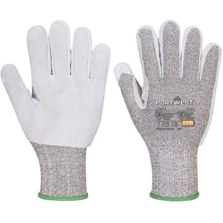 Portwest Pracovní rukavice Černá CE Elastan, Vysoce výkonný polyethylen, Kůže z hovězího štípané kůže, Nylon, Laminát