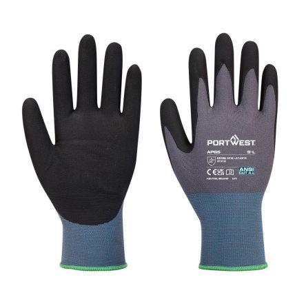 Portwest Pracovní rukavice Šedá, Černá CE Elastan bez latexu, Nylon, Nitrilová pěna 60mm
