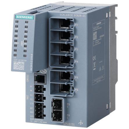 Síťový rozbočovač, řada: 6GK5626 Lišta DIN, Nástěnná 1000Mbps Siemens 24 V