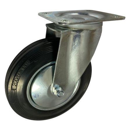 RS PRO Otočné 205 kg 200 mm, Pryž