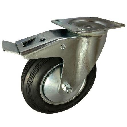 RS PRO Brzděné otočné 205 kg 200 mm, Pryž