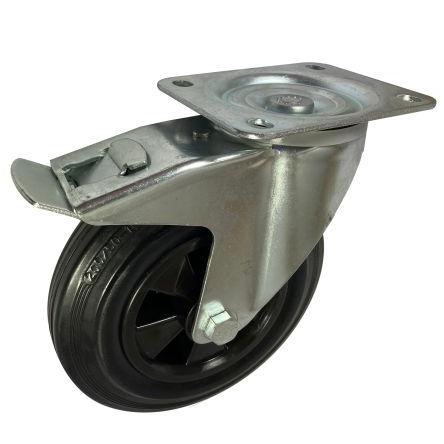 RS PRO Brzděné otočné 205 kg 200 mm, Pryž