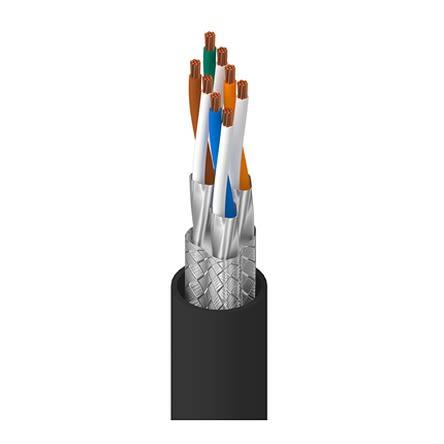 Belden Cat7 Ethernetové kabely, řada: 74005PU, Černá, Polyetylen, 300V 100 m, typ pláště: Pocínovaný opletený drát z