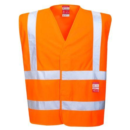 Portwest Žlutá Vesta Bizflame HV: 100% polyester, Vroubkovaný pletený Reflexní vesta L/XL