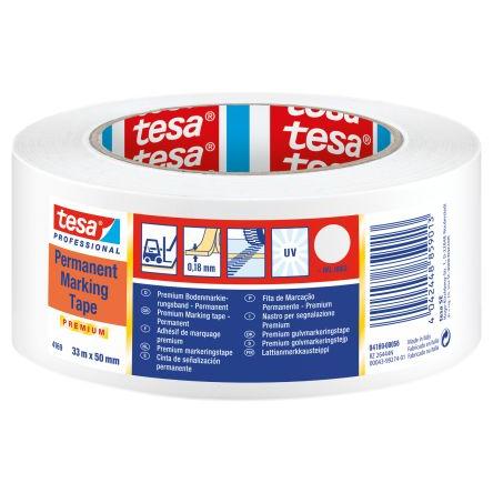 Výstražná páska 4169, Bílá 50mm, délka: 33 m 4169 Samolepicí Tesa 0.18 mm