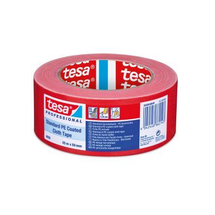 Textilní páska, Červená, délka: 25 mm x 50mm x 0.26 mm 04688-00046 Tesa, název: 4688 PE potahovaný