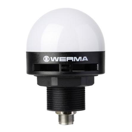 Werma Maják, řada: MC55 Stálé světlo Více tónů barva Mléčná 24V dc IP65, IP69K LED Vestavěný CE, cULus, UKCA 85 dB @ 1m