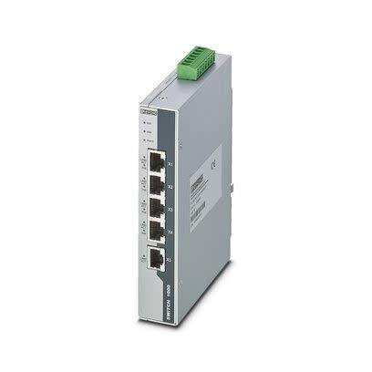 Průmyslový ethernetový přepínač, model: FL SWITCH 5portový 1000Mbps Phoenix Contact Neřízený Napájení přes síť Ethernet