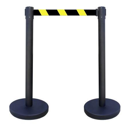 320 mm, Černá, Černá, Žlutá Ocel, obsah sady: Sloupek s navíjecím popruhem a přijímacím sloupkem Ø 63 mm výška 910 mm,