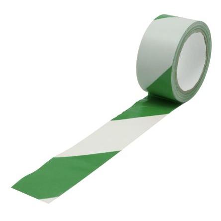 Výstražná páska, Bílá, Zelená Polyvinylchlorid 0.15 mm 50mm, délka: 33 m RS PRO