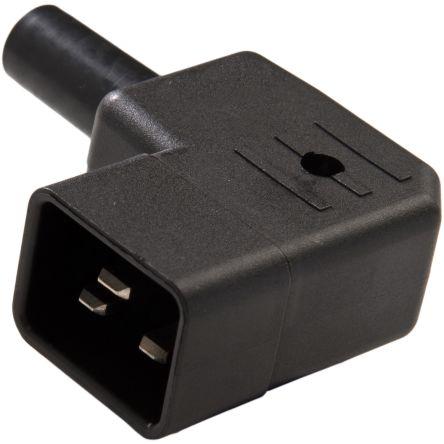 RS PRO Konektor IEC C20, orientace těla: Pravý úhel, Kabel Vnější, 250V 16A