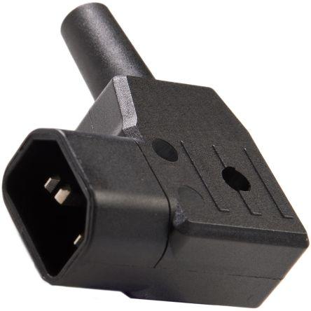 RS PRO Konektor IEC C14, orientace těla: Pravý úhel, Kabel Vnější, 250V 10A