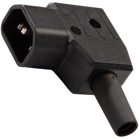 RS PRO Konektor IEC C14, orientace těla: Úhlový, Kabel Vnější, 250V 10A