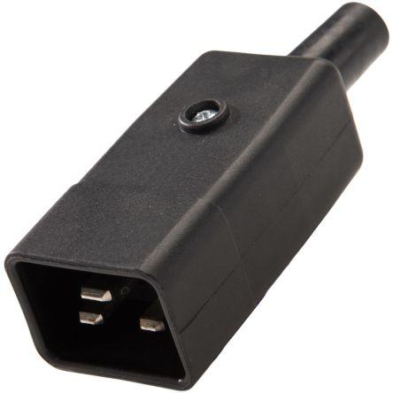 RS PRO Konektor IEC C20, orientace těla: Rovný, Kabel Vnější, 250V 16A