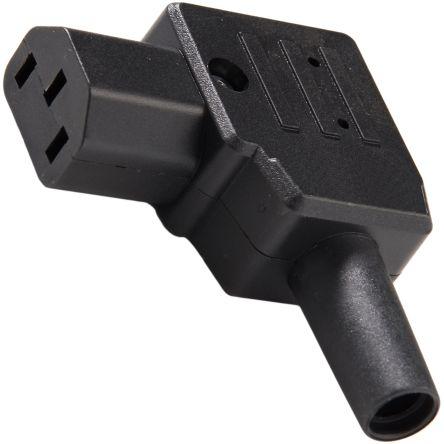 RS PRO Konektor IEC C13, orientace těla: Úhlový, Kabel Vnitřní, 250V 10A