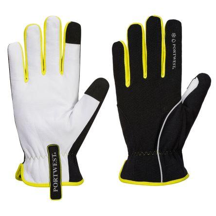 Portwest Rukavice Černá, Žlutá EN ISO 21420:2020 Dexterity 4 Kozí kůže, Pružný, Polyester, Nylon Ano Ano Ano 9 A776