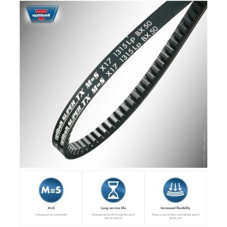 Klínový řemen X10/ZX OPTIBELT 2069 mm, délka: 1030 mm X10 X 1052, Pryž, Pryž 90 °C -30 °C, řada: SUPER TX