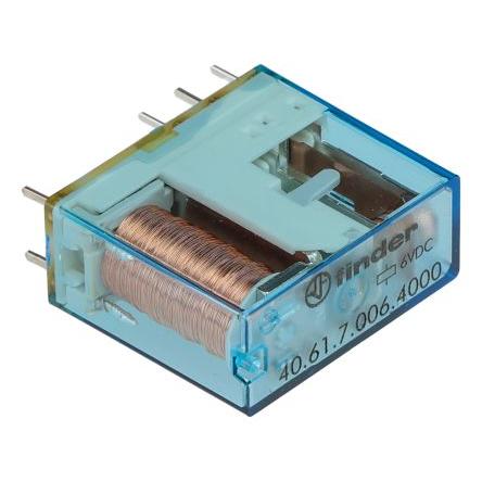 Finder Výkonové relé SPDT Montáž na plošný spoj 16A 6V dc 40