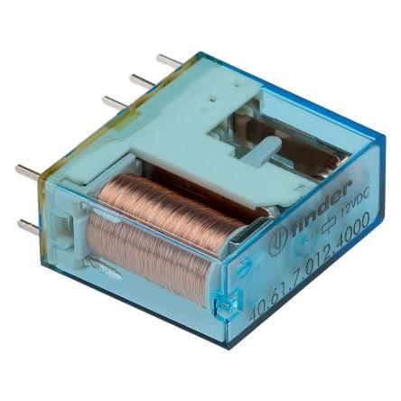 Finder Výkonové relé SPDT Montáž na plošný spoj 16A 12V dc 40