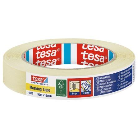Maskovací páska, Béžová 04323-00040-01 Professional 4323 materiál nosiče Papír Přírodní pryž 4323 19mm Tesa, délka: 50 m