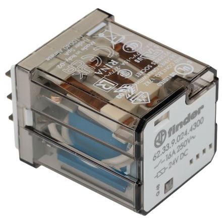 Finder Výkonové relé 3PST 16A 24V dc 62
