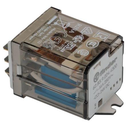 Finder Výkonové relé 3PST Montáž na přírubu 16A 24V dc 62