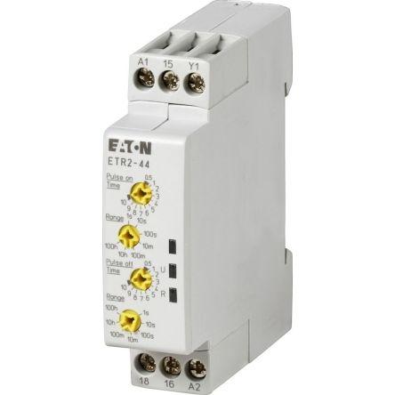 Eaton Časovací relé, řada: 262730 ETR2 Lišta DIN 1kontaktové 240 V ac 240V ac Šroub 0.05 to 360000 s
