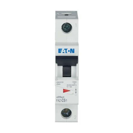 Eaton Miniaturní jistič, rozsah: 278554 1pólový 5A vypínací výkon 10 kA, charakteristika: Typ C, rozsah: Moeller 415V ac